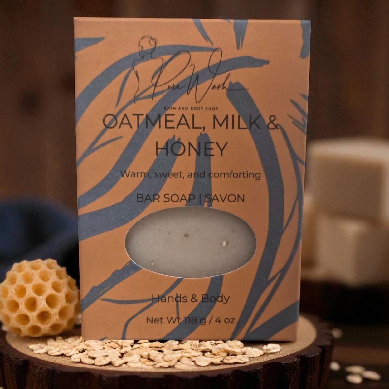 Oatmeal Milk & Honey Soap Bar - Pure Wash Canadian Made - Winnipeg