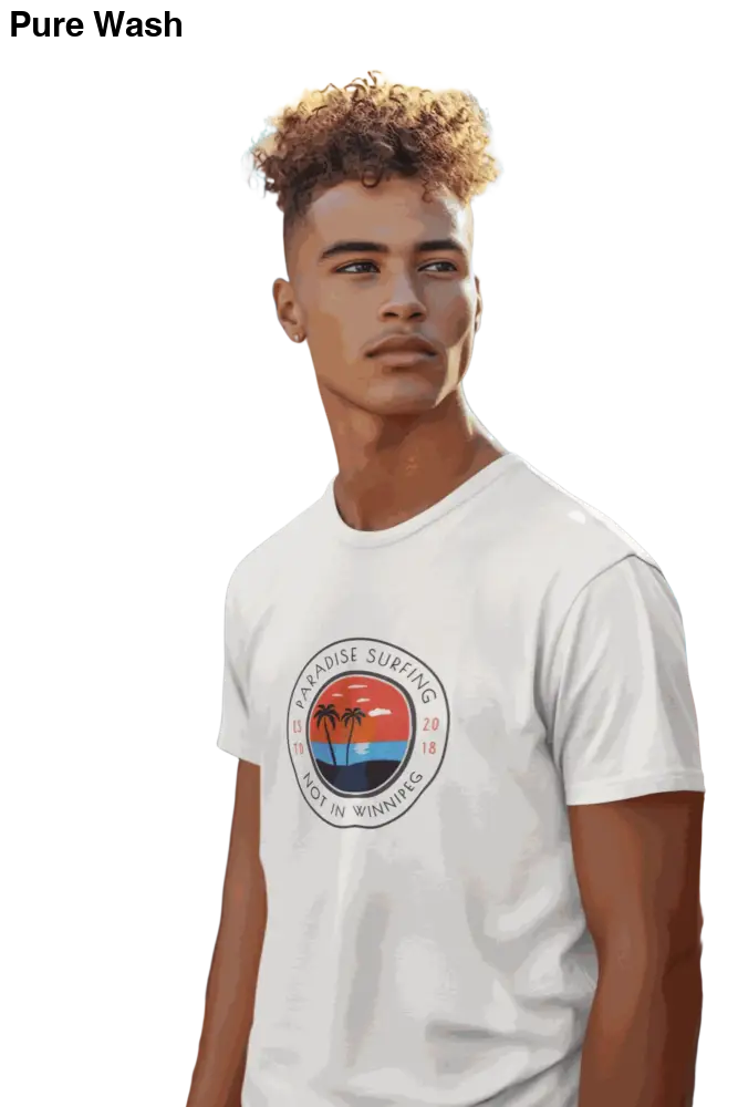"Paradise Surfing (Not in Winnipeg)" 100% Cotton T-Shirt - Pure Wash