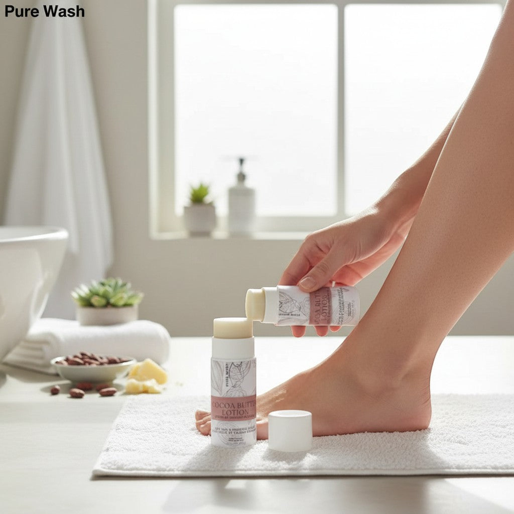 Pure Wash Cocoa Butter Lotion stick for dry skin and cracked heels, natural, unscented, 65g.