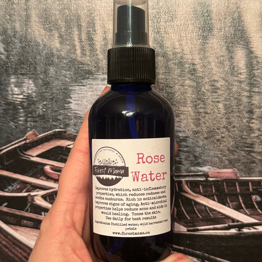Rose Water 4 oz by forestmama, distilled from wild rose petals and distilled water