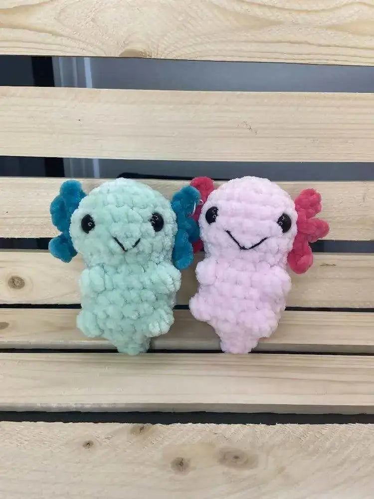 Small axolotl - pure wash default title two crocheted axolotl plushies mint winnipeg canada