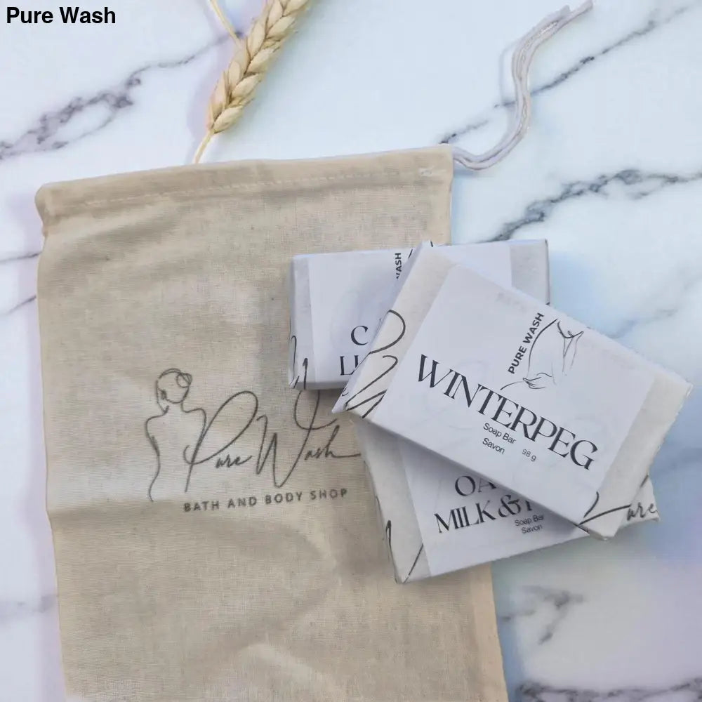 Set of Three Artisan Soaps with Eco-Friendly Cotton Bag