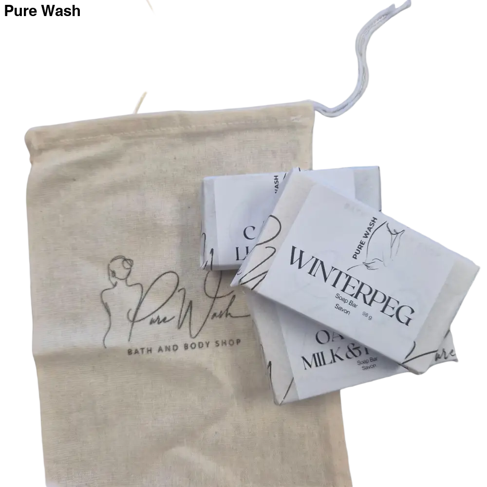 Set of Three Artisan Soaps with Eco-Friendly Cotton Bag