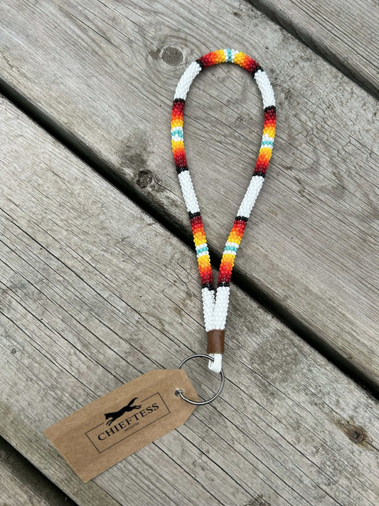 SUNRISE: Wristlet Beaded Keychain - Pure Wash