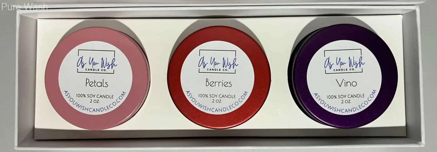 The amour collection - pure wash default title three round soy candles pink winnipeg canada