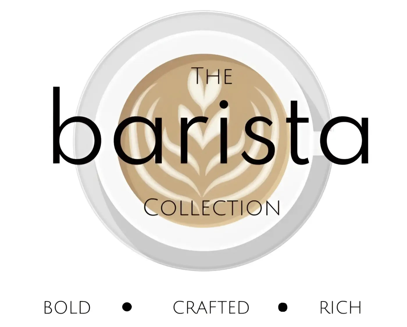 The barista collection logo features a circular beige and brown latte art coffee cup for the spark collection
