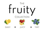 Fruity Candle Collection – hand-poured candles with bright, juicy fruit-inspired scents in a colourful display. - Pure Wash