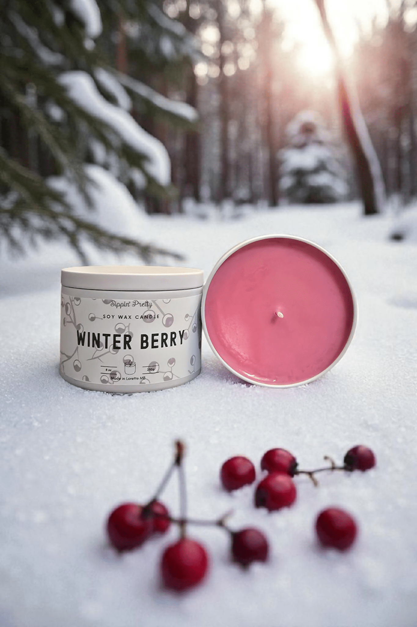 Winterberry Candle - Pure Wash Canadian Made - Winnipeg