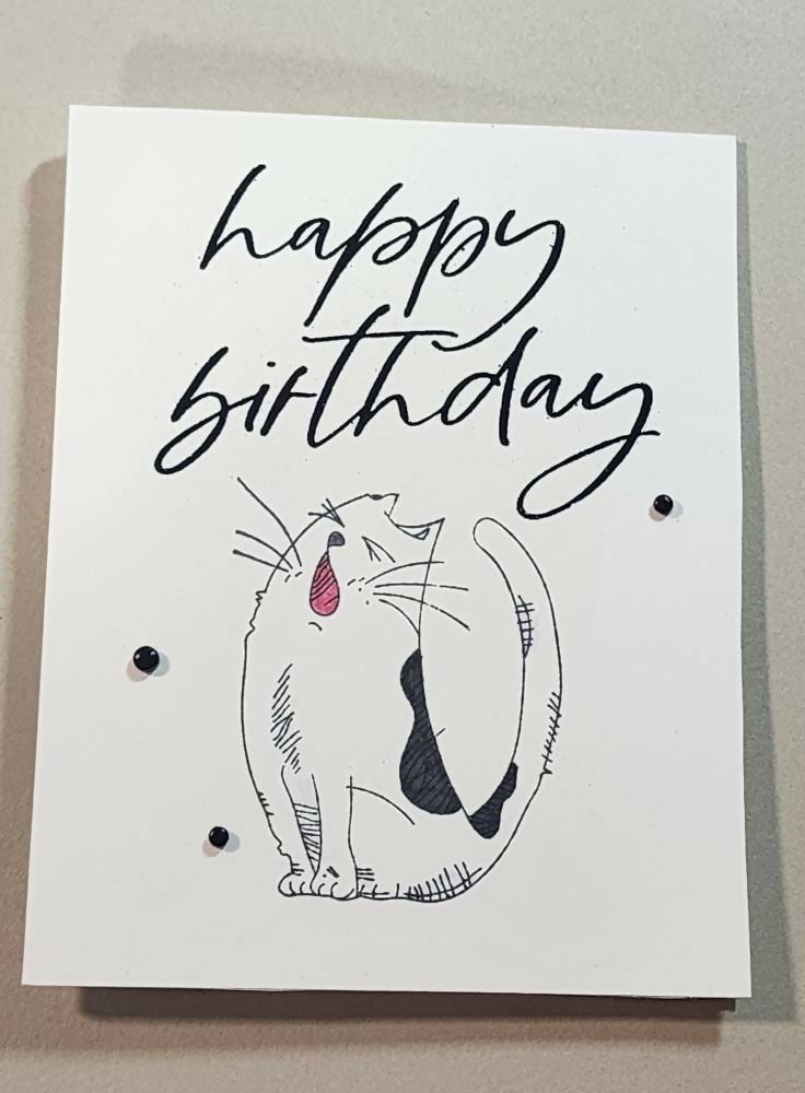 Birthday Cat 1 Card - Pure Wash Canadian Made - Winnipeg