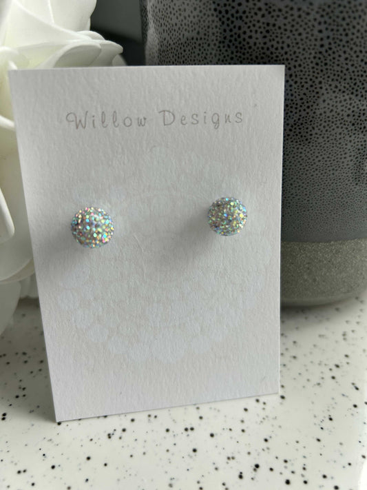 10mm iridescent Sparkle Ball Earrings Jewelry | CG Pure Wash