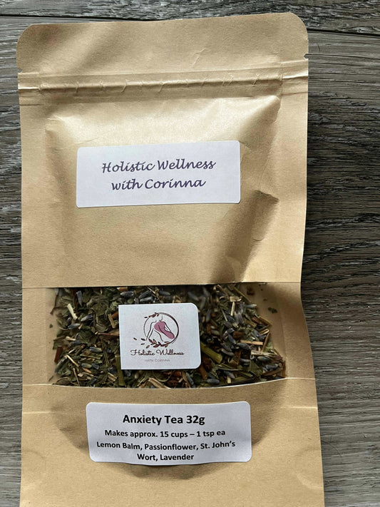 32g Anxiety TeaHerbal Tea Blend32 g of Anxiety Tea blend.  It will help ease those anxiety symptoms you are experiencing and works with your central nervous system to help calm your nerves and anx32g Anxiety TeaCG Pure Wash