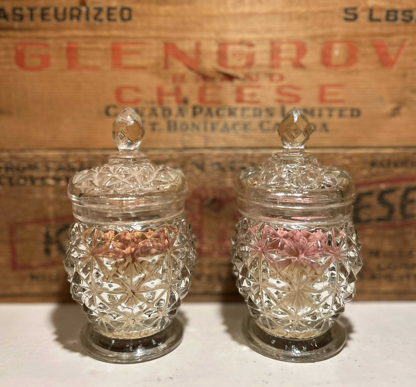 Small Vintage Avon Glass Jar