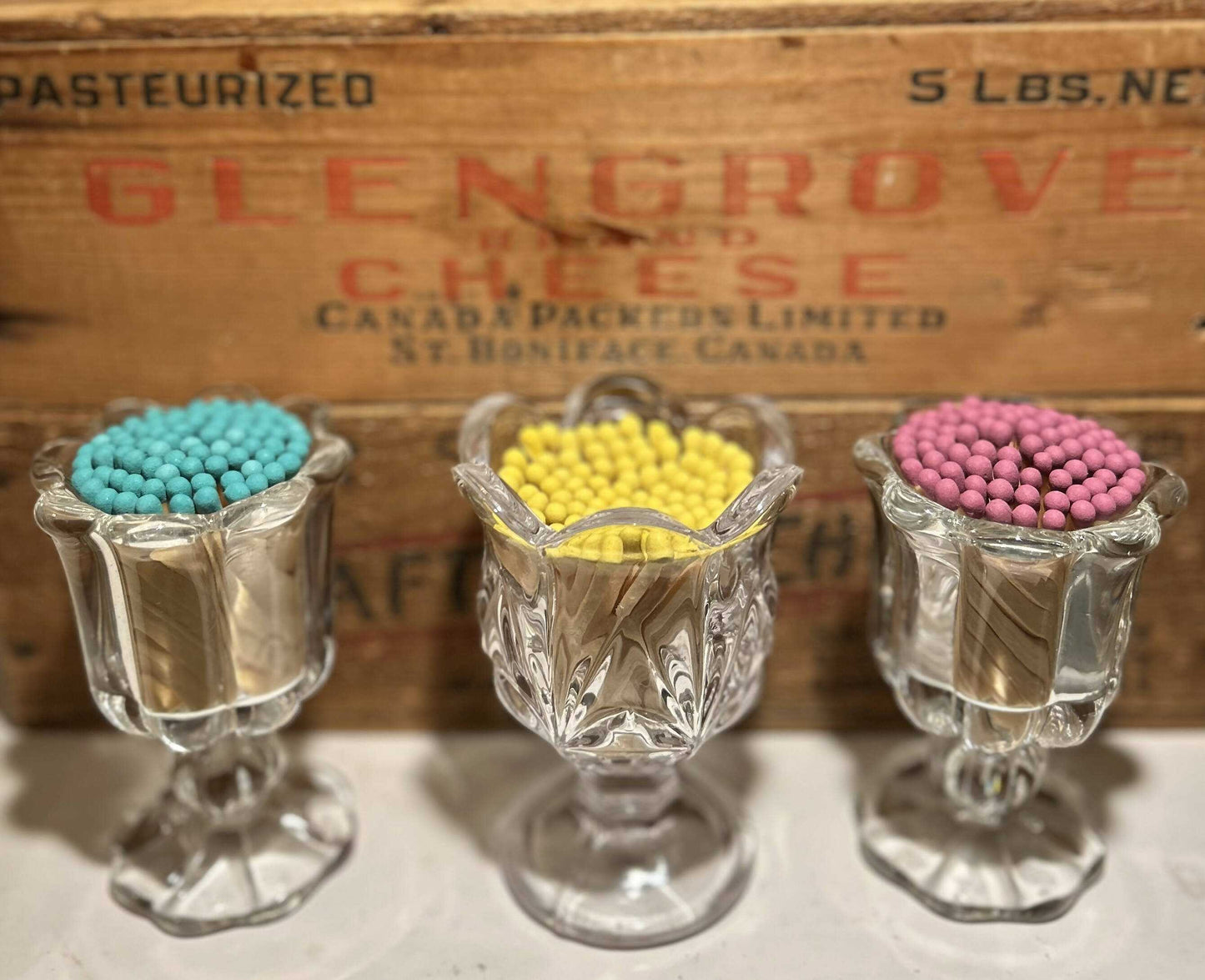 Vintage Flowered Glass Goblets